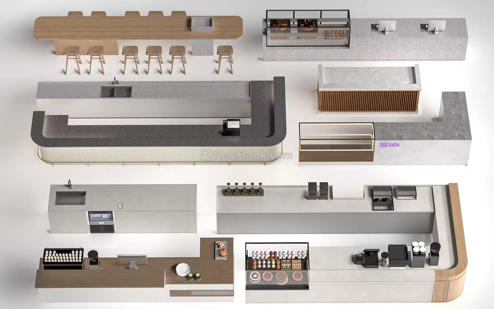 Modern Water Bar Counter Cashier Counter Coffee Bar Counter 3d model