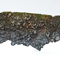 Natural Rocky Terrain With Moss Covered Stones And Layered Texture