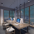 New Chinese Aisle Hanfu Office 3d model