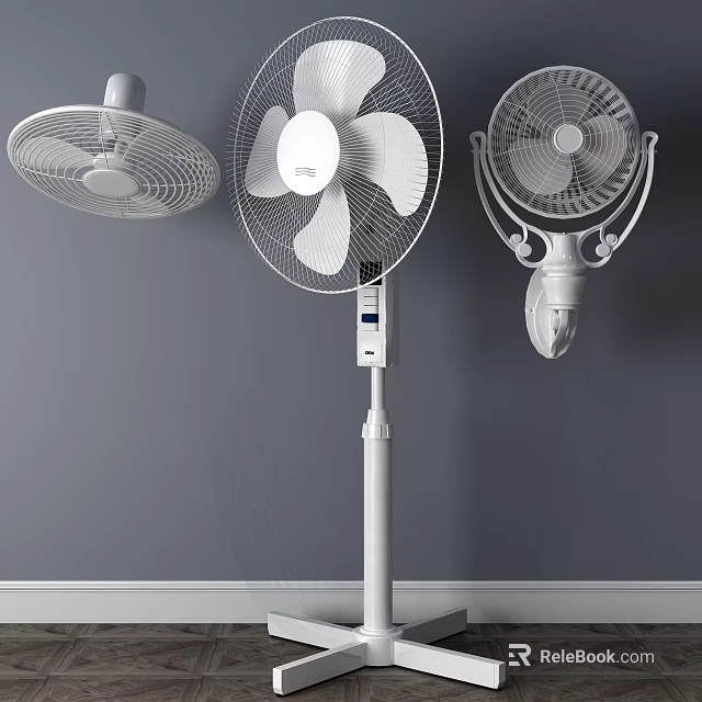 Modern Air Cooler Fan Designs Including Floor Standing And Wall Mounted Types 3d model 