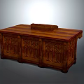 Rustic Wooden Cabinet With Detailed Carved Patterns And Traditional Design
