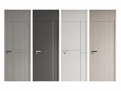 Modern Hinged Doors Design With Various Colors And Wood Grain Finishes 3d model
