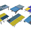 Colorful Ping Pong Tables as Sports Equipment with Various Designs and Accessories