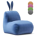 Blue Fabric Bean Bag Chair With Multiple Color Options For Comfortable Seating 3d model