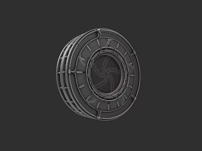 Circular Industrial Mechanical Device With Metal Frame And Internal Gear Structure 3d model