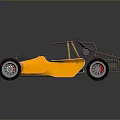 Yellow Dune Buggy Open Frame Large Off Road Tires Two Seats for Desert Adventure