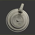 Antique Ceramic Jug With Lid Handle And Decorative Top Details On Dark Surface