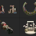 Floral Decorations for Events Including Arch Wreath Cart and Swing Designs