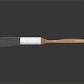 Professional Wooden Handle Paint Brush With Black Bristles And White Ferrule