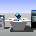 Modern all-in-one intelligent registration machine technology booth 3d model