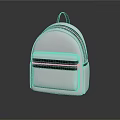 White Backpack With Black Yellow Zippers And Minimalist Front Pocket Design