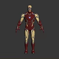 Iron Man Character In Red And Gold Armor With Chest Reactor And Blue Glowing Details
