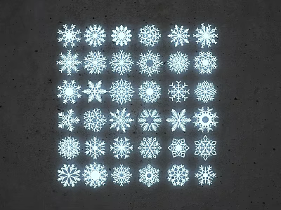 Modern decorative light snowflake 3d model