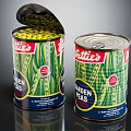 Cattie's Garden Peas Canned Food With Open And Closed Containers