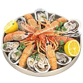 Fresh Seafood Platter with Lobster Oysters Lemon Slices and Parsley Garnish