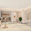 Spacious Modern Bank Interior With Reception Desks Potted Plants Bright Lighting And Decorative Signage