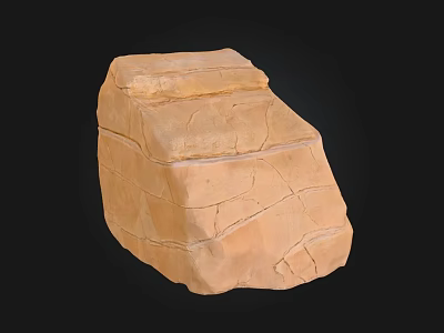 Handcrafted Stone and Wood Decorative Box with Natural Textured Surface and Solid Construction 3d model