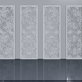 Elegant Four Vertical White Swing Doors With Intricate Detailed Patterns