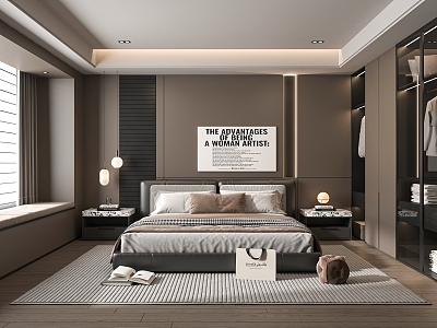 Italian Bedroom Master Bedroom Double Bed 3d model