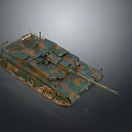 Military Tank With Camouflage Paint Scheme Long Gun Barrel Metal Tracks And Detailed Design