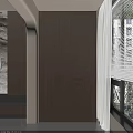 Modern Wooden Balcony Cabinet Design With Sleek Doors And Natural Finish