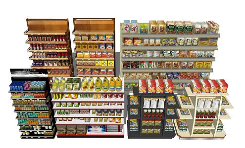 modern shelf supermarket 3d model