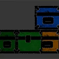 Colorful Retro Storage Boxes With Blue Orange Green Hues Metal Borders And Lock Closures