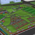 Beautiful Park Landscape With Green Lawns Winding Paths And Colorful Recreational Areas