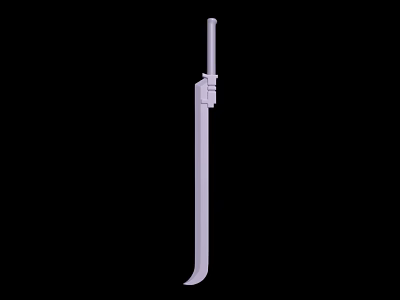 White Long Sword Weapon Design On Black Background With Sharp Blade 3d model