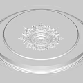 Elegant Circular Ceiling Light Panel With Intricate Decorative Pattern And Illuminated Edge 3d model