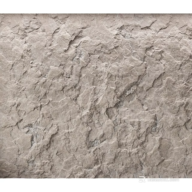 Rough Stone Texture Building Component with Natural Cracks and Irregular Patterns 3d model 