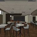 Modern Bar Interior Featuring Comfortable Sofa Armchairs Bar Counter And Wooden Floor