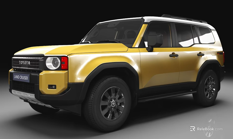 Yellow Off Road SUV With Rugged Design Front Grille Black Wheel Arches And Rims 3d model 