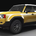 Yellow Off Road SUV With Rugged Design Front Grille Black Wheel Arches And Rims