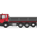 Scania Red Heavy Duty Dump Truck Featuring Multi Wheel And Cab Design