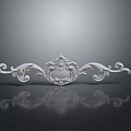 Elegant Carved Decorative Component With Intricate Scroll Patterns And Symmetrical Design