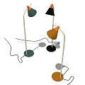 Modern Floor Lamps With Colorful Shades And Diverse Base Colors For Home Decor
