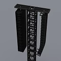 Black Industrial Metal Ladder Structure With Steps And Frame Support 3d model
