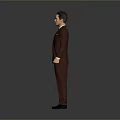 Man Wearing Brown Formal Suit with White Shirt and Black Shoes Standing