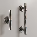 Two Sizes Modern Chrome Metal Handles with Sleek Cylindrical Design for Furniture Cabinets