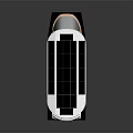 Streamlined Solar Powered Catamaran with Upper Deck Railing and Modern Design