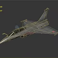 3D Rendering Of Modern Fighter Jet With Sleek Design And Red Insignia On Wings