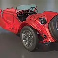 Vintage Red Convertible Car With Classic Design And Open Top