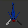 Pink Haired Game Movie Character With Blue Outfit Wings Flying And Holding Sword