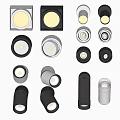 Various Modern Downlights And Spotlights In Black And White Designs For Indoor Lighting