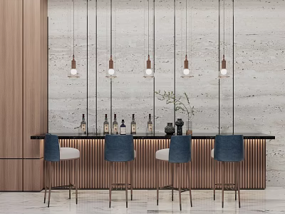Modern Bar Chair Combination Bar Chair 3d model