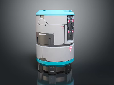 Smart Machine With Cylindrical Shape Blue Gray Color Modern Layered Design Interface Details 3d model
