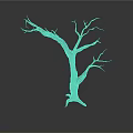 Dry Leafless Tree Trunk With Twisted Branches On Dark Gray Background