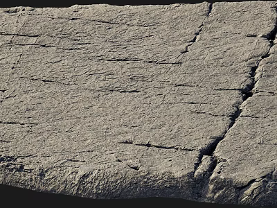 Natural Rock Landscape with Rough Surface Texture and Deep Cracks in Outdoor View 3d model