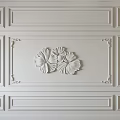 Elegant Gypsum Molding Wall Panel With Ornate Floral Patterns And White Finish